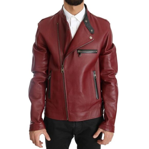 Dolce & Gabbana Red Peacock Polyester Stretch Full Zip Jacket